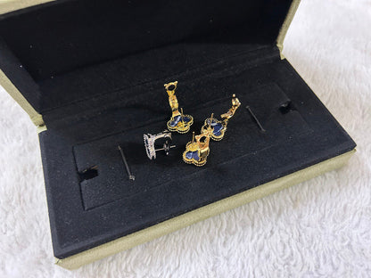 [Bling Jewelrys] KLEINE PIETERSIT-STECHER MIT KLEEBLATT-MOTIV
