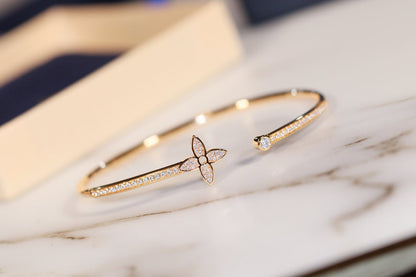 [Bling Jewelrys ]IDYLLE GOLD OPEN BRACELET DIAMOND PAVED