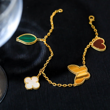 [Bling Jewelrys] LUCKY SPRING ARMBAND MIT 5 MOTIVEN IN GOLD