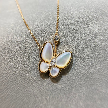 [Bling Jewelry] SCHMETTERLING-HALSKETTE AUS PERLMUTT MIT DIAMANTEN