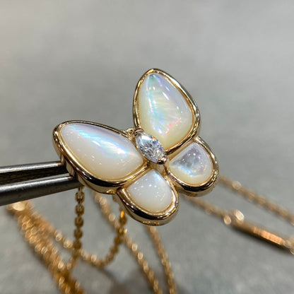 [Bling Jewelry] SCHMETTERLING-HALSKETTE AUS PERLMUTT MIT DIAMANTEN