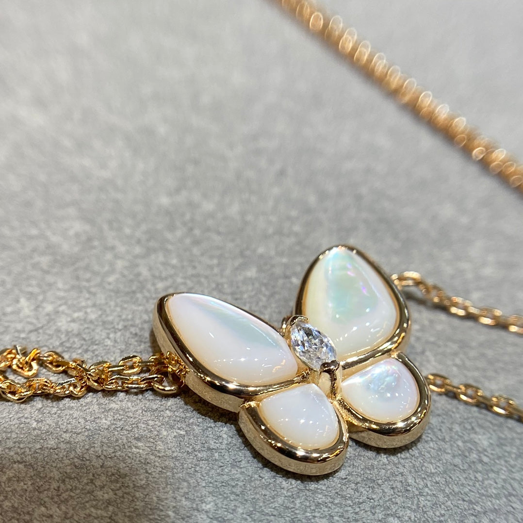 [Bling Jewelry] SCHMETTERLING-HALSKETTE AUS PERLMUTT MIT DIAMANTEN