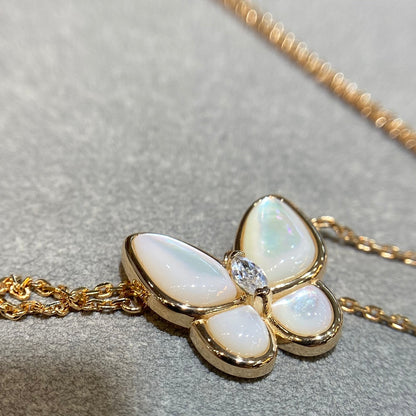 [Bling Jewelry] SCHMETTERLING-HALSKETTE AUS PERLMUTT MIT DIAMANTEN