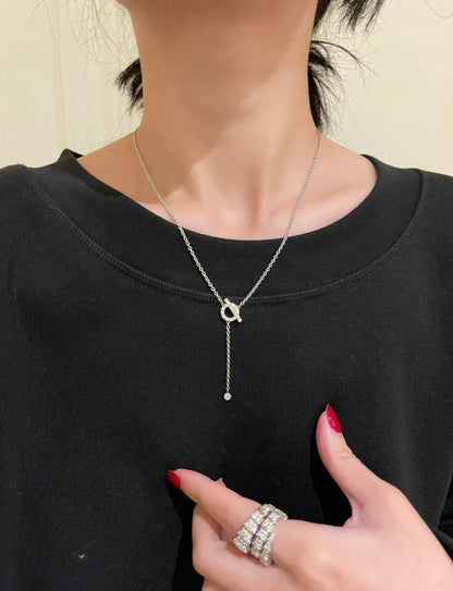 [Bling Jewelrys ]FINESSE SILVER DIAMOND NECKLACE