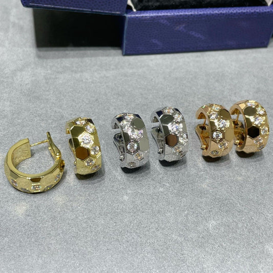 [Bling Jewelrys ]BEE LOVE DIAMOND HOOP EARRINGS