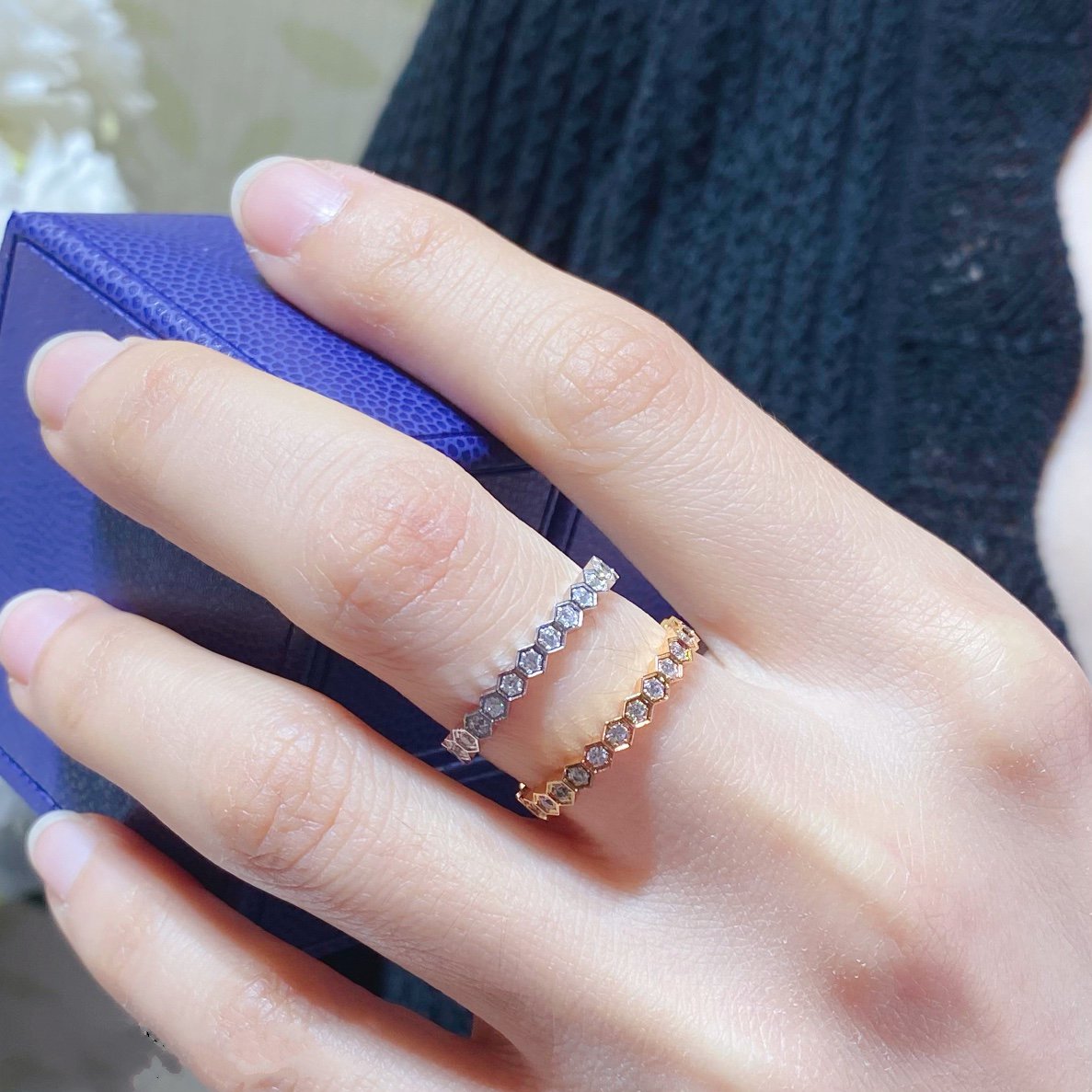 [Bling Jewelrys ]BEE LOVE DIAMOND PAVED SMALL RING