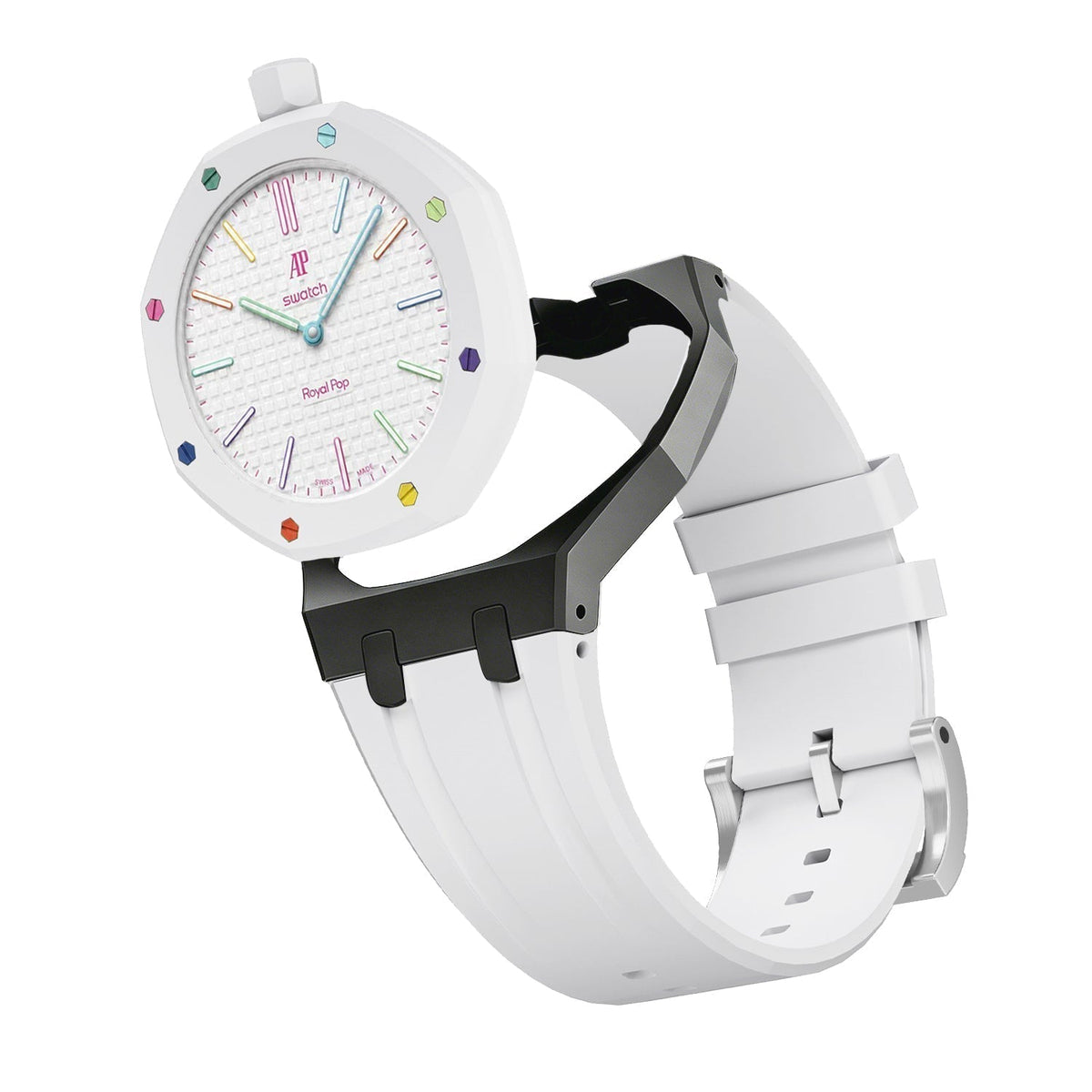 [Bling Jewelrys]Royal Oak Pop Exclusive Bioceramic Case & Silicone Strap Mix Color