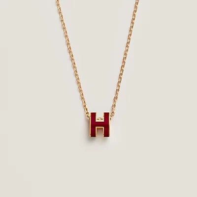[Bling Jewelrys ]HM CLIC RED ENAMEL GOLD NECKLACE