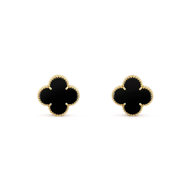 [Bling Jewelrys] CLOVER MEDIUM 1 MOTIV ONYX OHRSTECKER