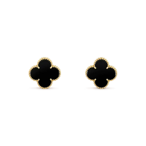 [Bling Jewelrys] CLOVER MEDIUM 1 MOTIV ONYX OHRSTECKER