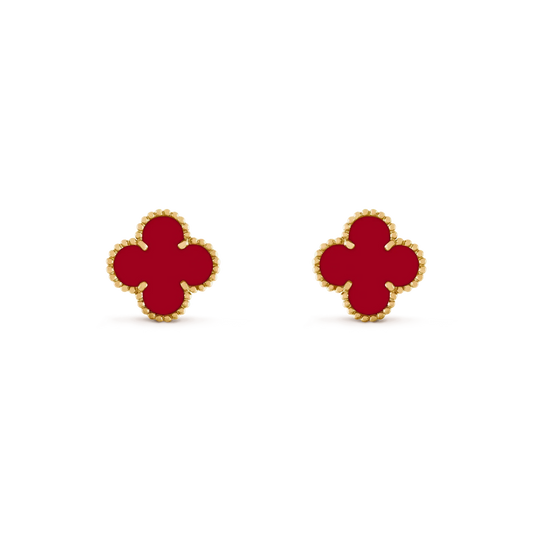 [Bling Jewelrys ]CLOVER MEDIUM 1 MOTIFS CARNELIAN  EARRINGS