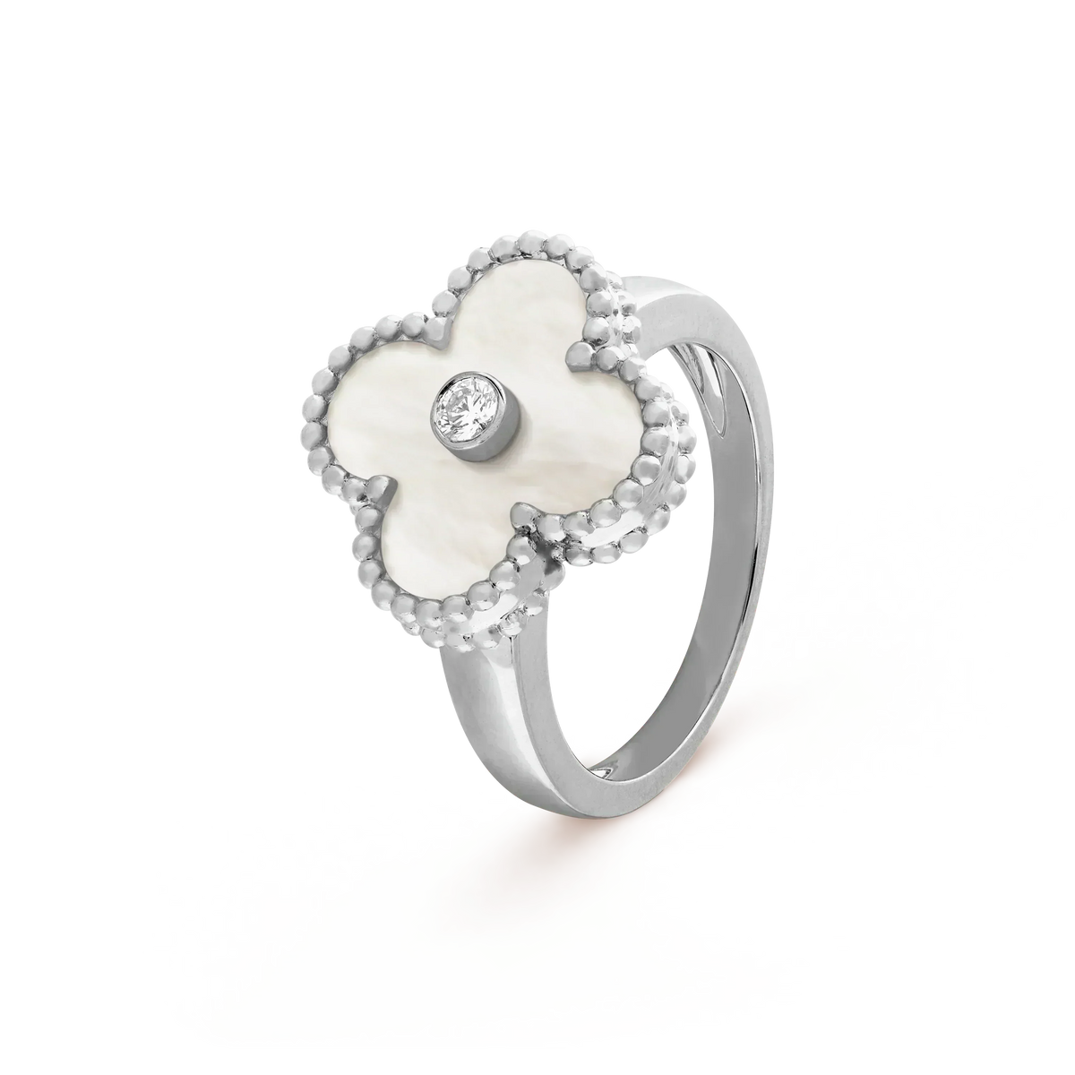 [Bling Jewelrys] KLEEBATT RING SILBER PERLMUTT DIAMANT