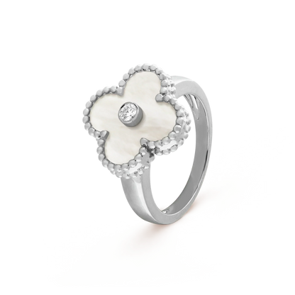 [Bling Jewelrys] KLEEBATT RING SILBER PERLMUTT DIAMANT