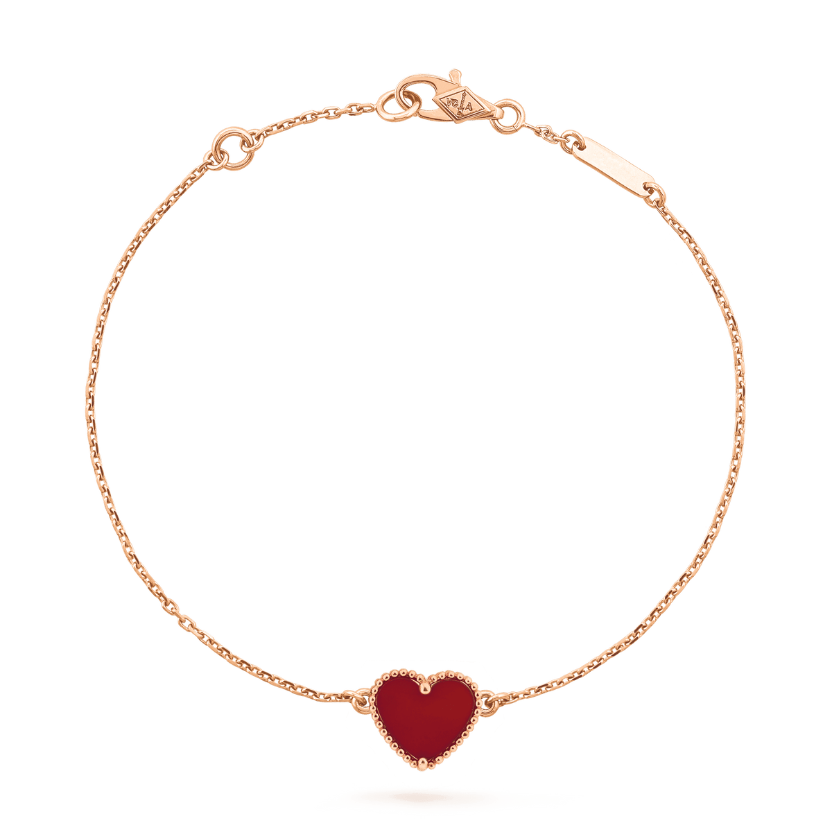 [Bling Jewelrys ]HEART CARNELIAN PINK GOLD BRACELET