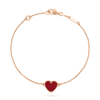 [Bling Jewelrys ]HEART CARNELIAN PINK GOLD BRACELET