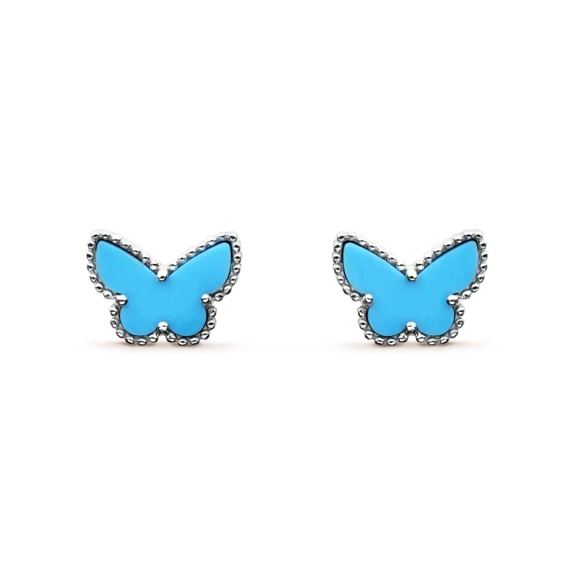 [Bling Jewelrys] TÜRKIS-SCHMETTERLINGSOHRRINGE SILBER