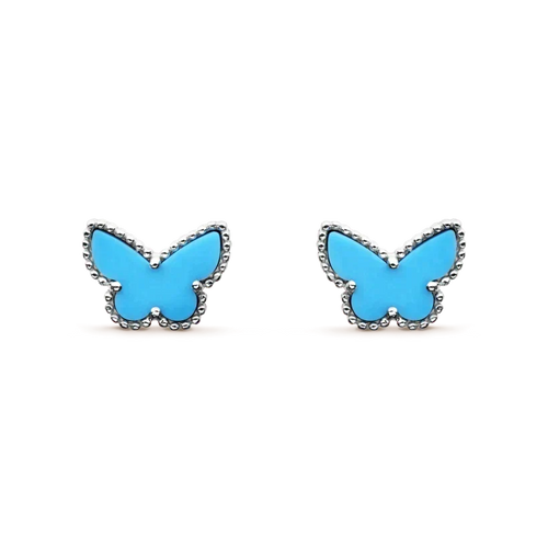 [Bling Jewelrys] TÜRKIS-SCHMETTERLINGSOHRRINGE SILBER