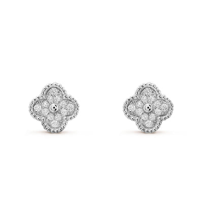 [Bling Jewelrys ]CLOVER MINI DIAMOND STUD EARRINGS