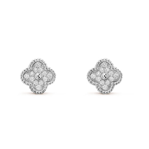 [Bling Jewelrys ]CLOVER MINI DIAMOND STUD EARRINGS