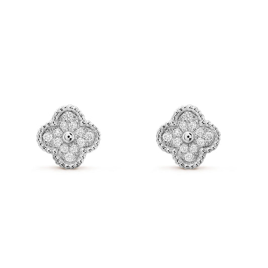 [Bling Jewelrys ]CLOVER MINI DIAMOND STUD EARRINGS