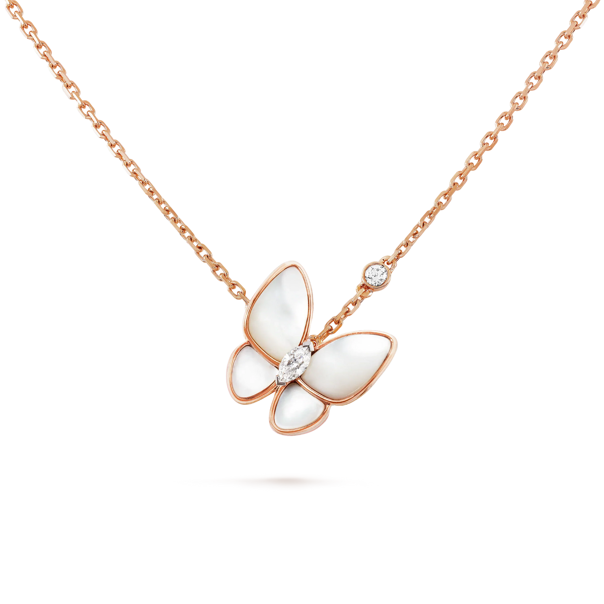 [Bling Jewelry] SCHMETTERLING-HALSKETTE AUS PERLMUTT MIT DIAMANTEN