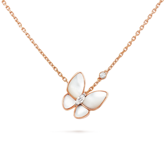 [Bling Jewelrys ]BUTTERFLY MOP DIAMOND NECKLACE