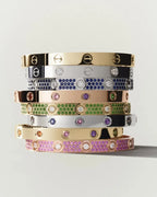 [Bling Jewelrys]CLASSIC 6.1MM LOVE BRACELET 10-DIAMOND FULL PAVÉ