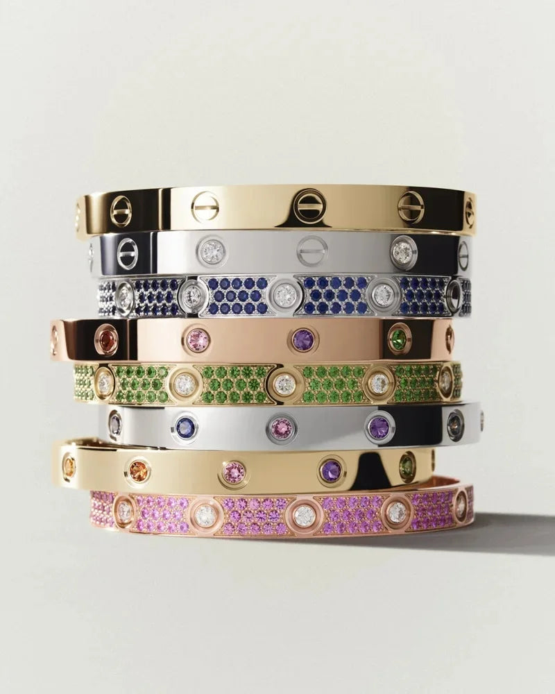 [Bling Jewelrys]CLASSIC 6.1MM LOVE BRACELET 10-DIAMOND FULL PAVÉ