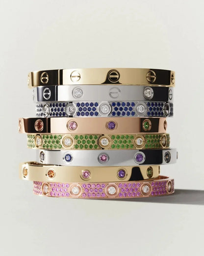 [Bling Jewelrys]CLASSIC 6.1MM LOVE BRACELET 10-DIAMOND FULL PAVÉ