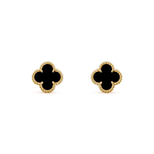 [Bling Jewelrys ]CLOVER MINI 9.5MM BLACK MOP EARRINGS