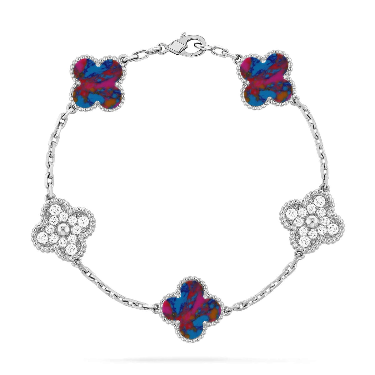 {
  "Bling Jewelrys ": "Bling Jewelrys ",
  "CLOVER 5 MOTIF COLOR GEMSTONES BRACELET COLLECTION": "KLEEBLATT 5-MOTIV FARBEDELSTEIN-ARMBAND KOLLEKTION"
}
