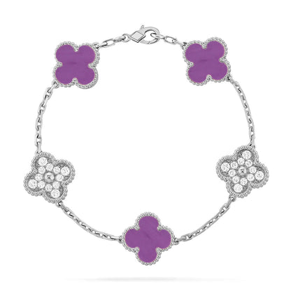 [Bling Jewelrys ] CLOVER 5 MOTIF VIOLET BRACELET COLLECTION