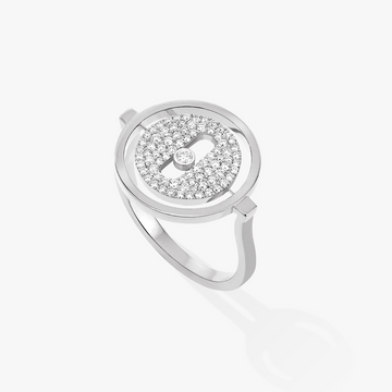 [Bling Jewelrys]Lucky Move Paved Silver Diamond Ring