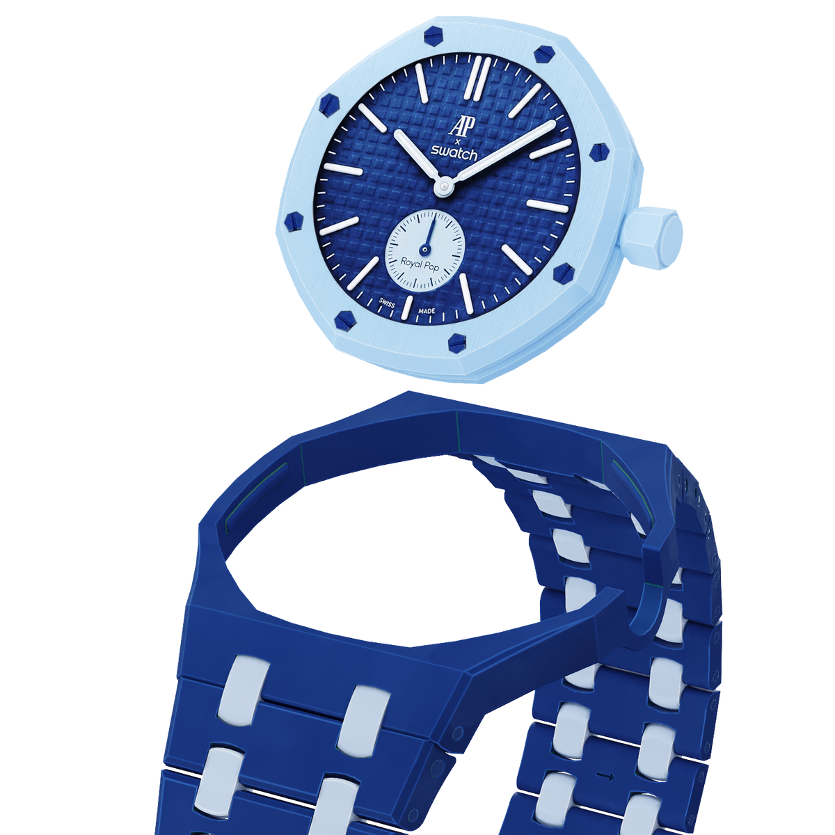 [Bling Jewelrys]Royal Oak Pop Exklusives Biokeramik-Gehäuse & Biokeramik-Armband in Mischfarbe