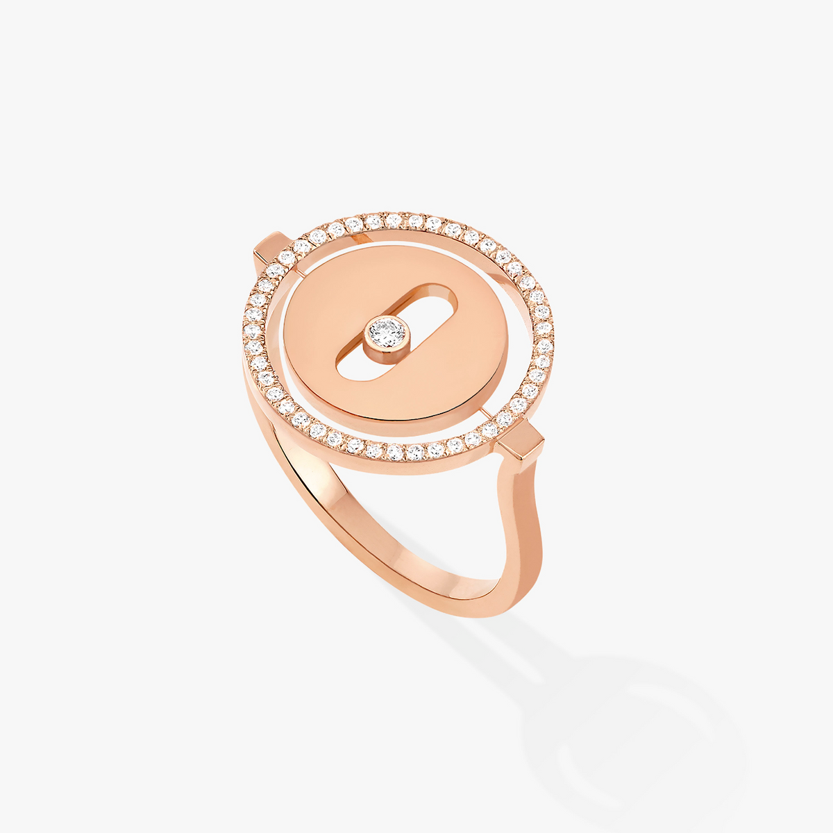 [Bling Jewelrys]Lucky Move Rose Gold Diamond Ring