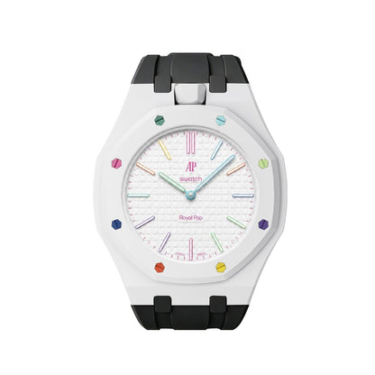 [Bling Jewelrys]Royal Oak Pop Exclusive Bioceramic Case & Silicone Strap Mix Color