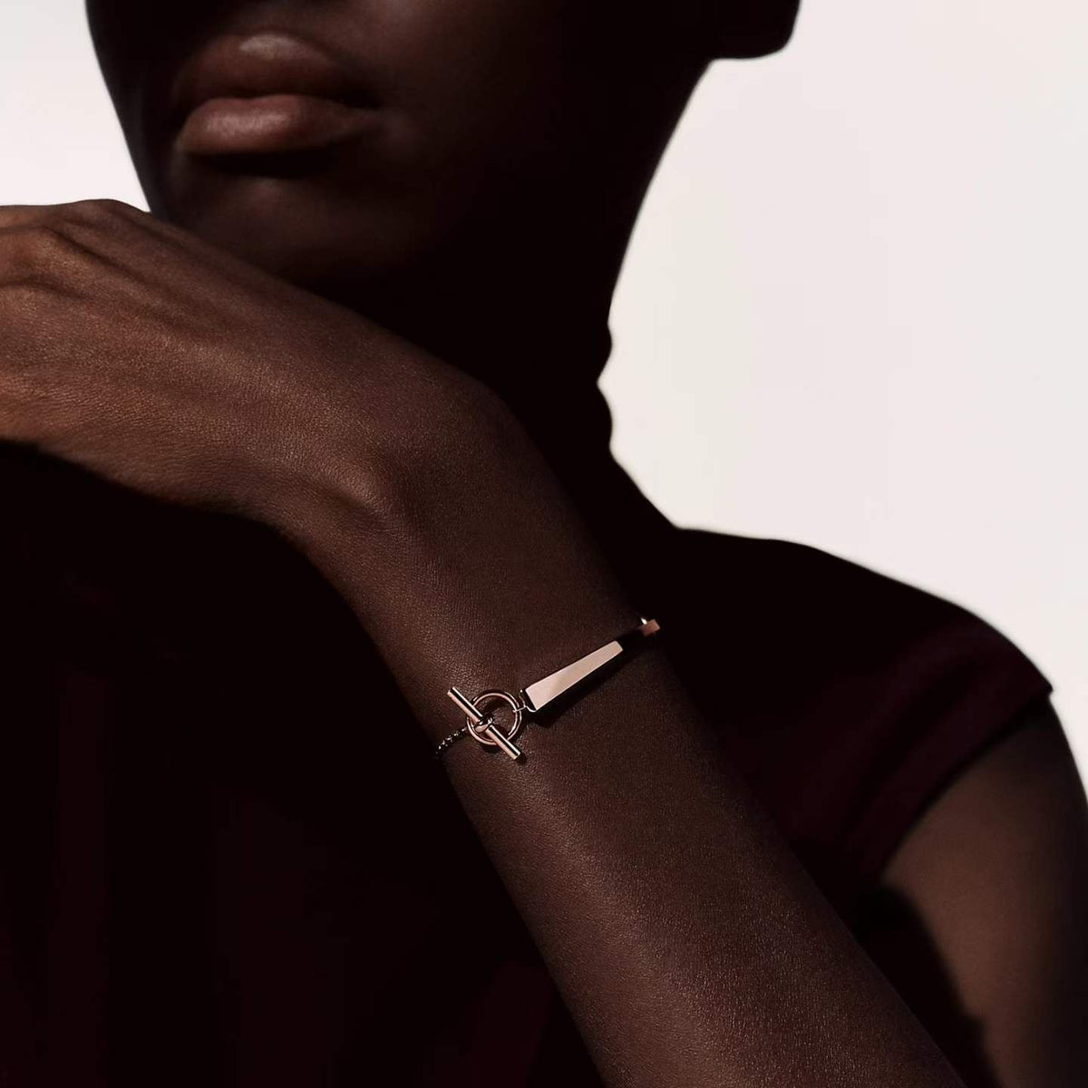 [Bling Jewelrys]CLOU DE FORGE BRACELET WITH SQUARE CONE STUDS