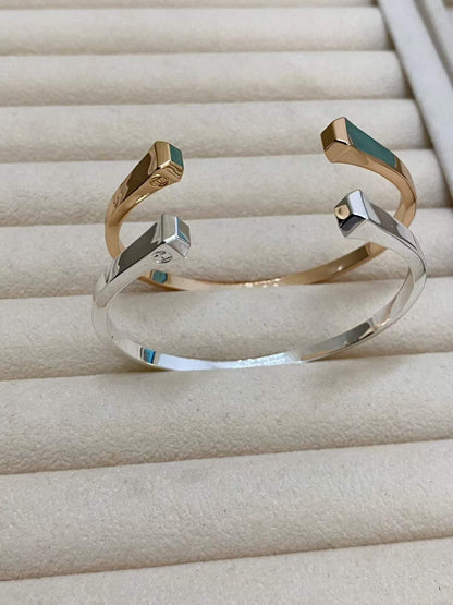 [Bling Jewelrys]CLOU DE FORGE SQUARE CONE STUDS OPEN CUFF ONE SIZE