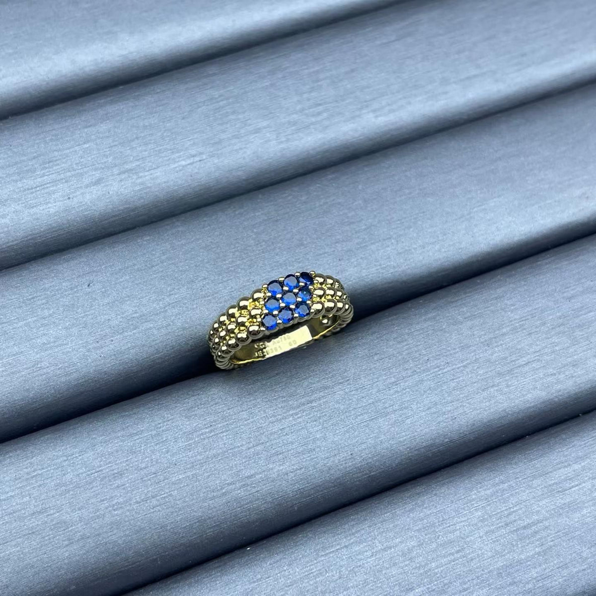 [Bling Jewelrys]NARROW BEADED RING WITH DIAMONDS