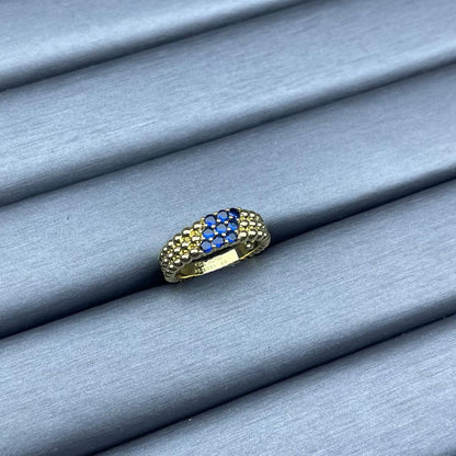 [Bling Jewelrys]NARROW BEADED RING WITH DIAMONDS