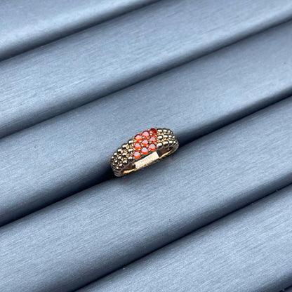 [Bling Jewelrys]NARROW BEADED RING WITH DIAMONDS