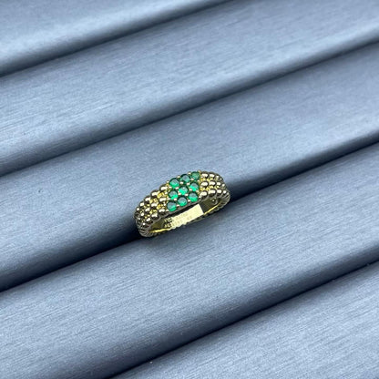 [Bling Jewelrys]NARROW BEADED RING WITH DIAMONDS