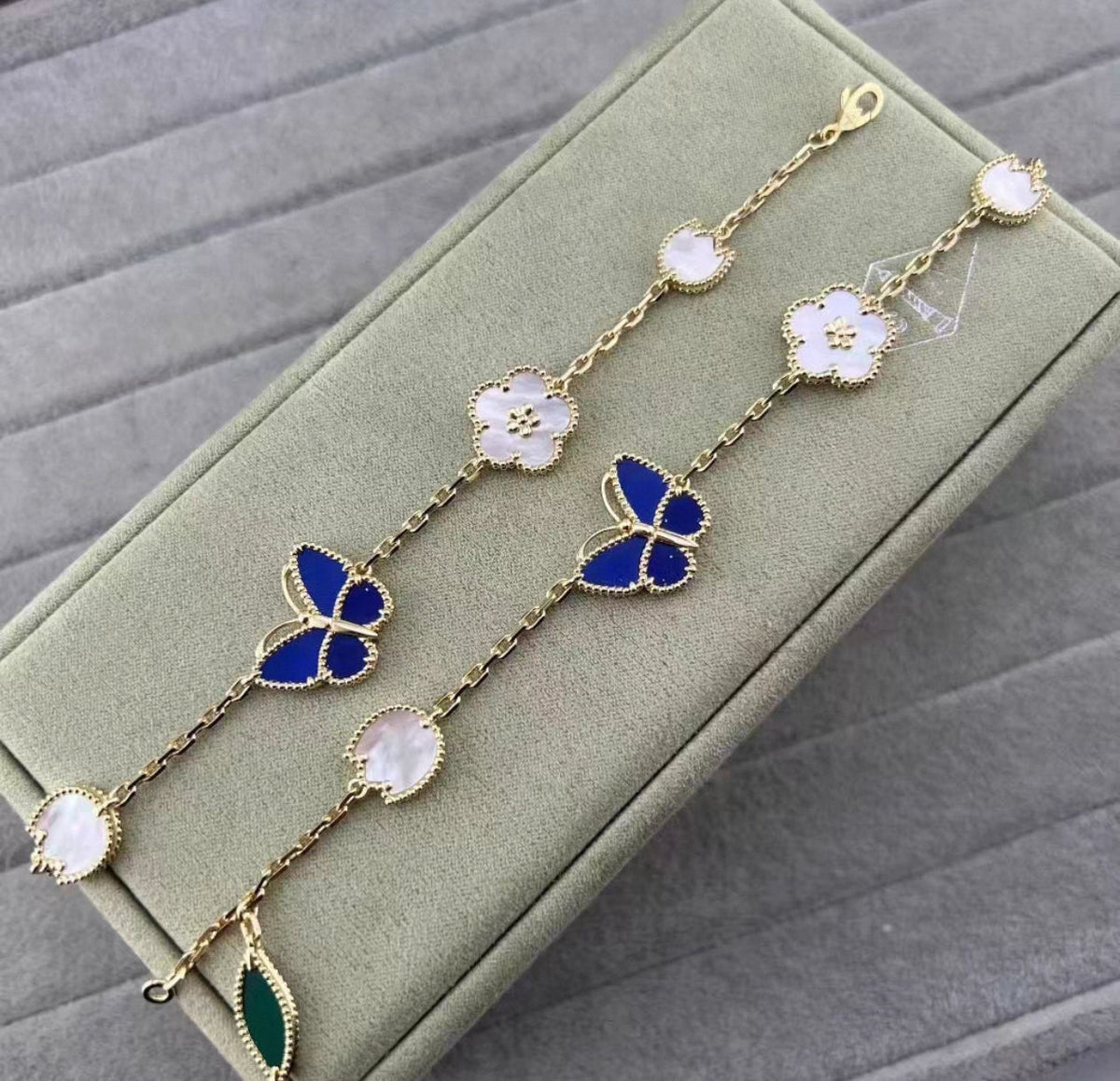[Bling Jewelrys] LUCKY SPRING GOLD BLAUSTEIN WEISSES PERLMUTT ARMBAND