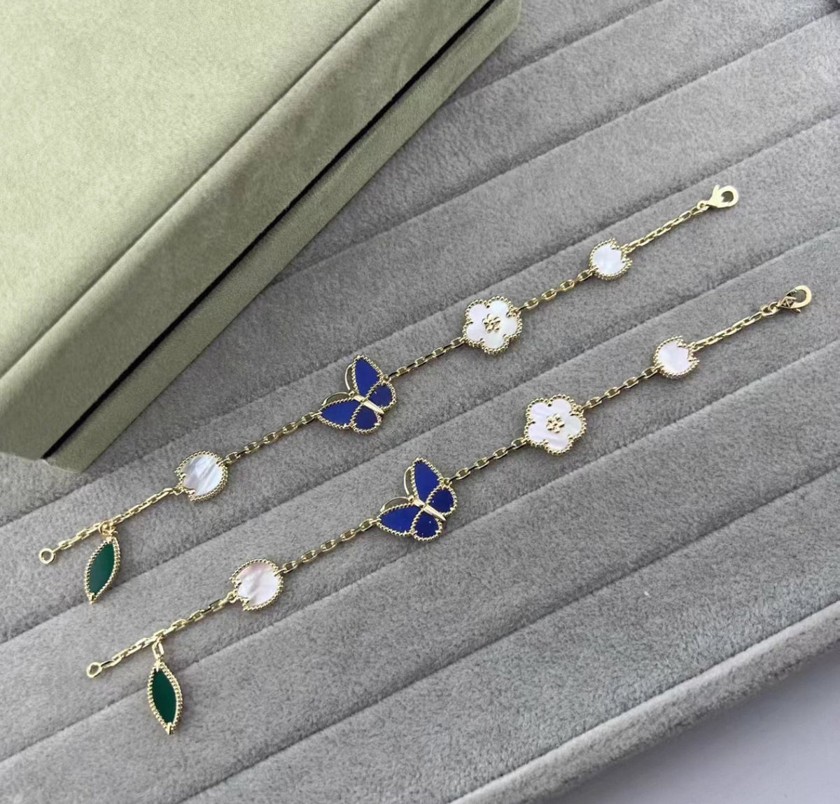 [Bling Jewelrys] LUCKY SPRING GOLD BLAUSTEIN WEISSES PERLMUTT ARMBAND