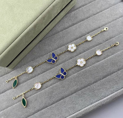 [Bling Jewelrys] LUCKY SPRING GOLD BLAUSTEIN WEISSES PERLMUTT ARMBAND