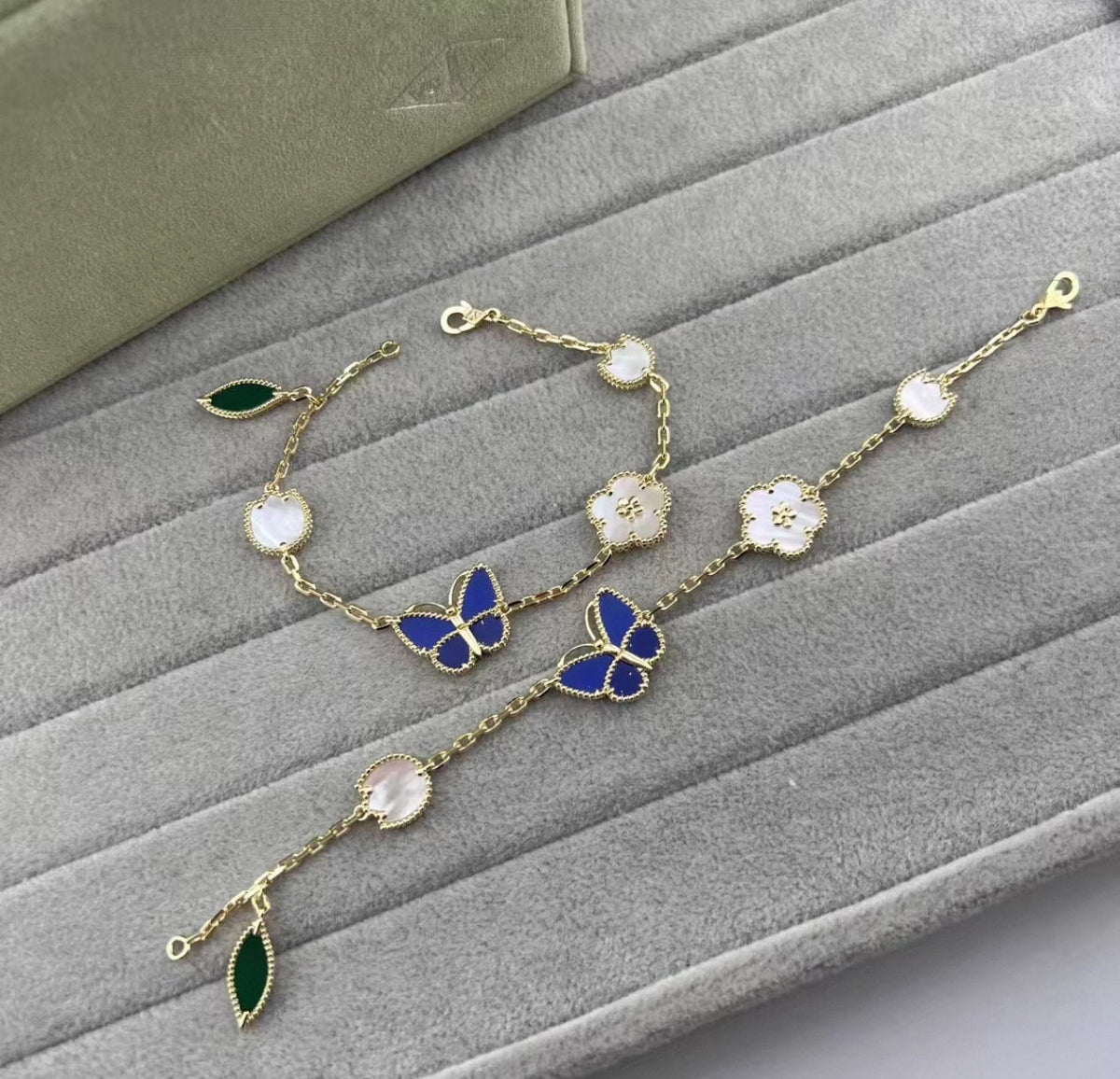 [Bling Jewelrys] LUCKY SPRING GOLD BLAUSTEIN WEISSES PERLMUTT ARMBAND
