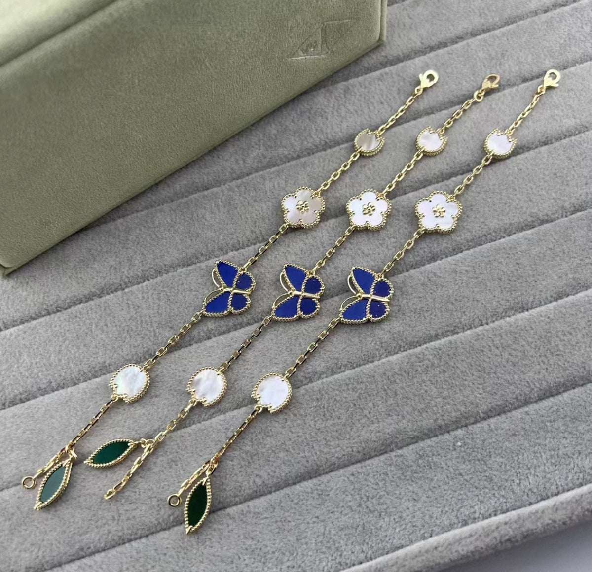 [Bling Jewelrys] LUCKY SPRING GOLD BLAUSTEIN WEISSES PERLMUTT ARMBAND