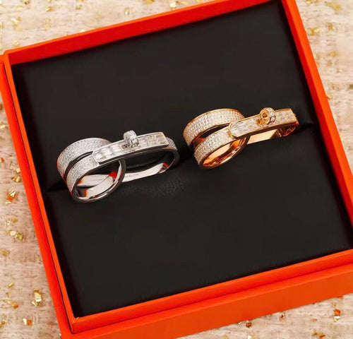 [Bling Jewelrys]NEW STYLE FULL CIRCLE DOUBLE DIAMOND RING