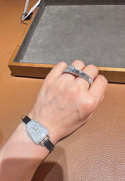 [Bling Jewelrys]NEW STYLE FULL CIRCLE DOUBLE DIAMOND RING