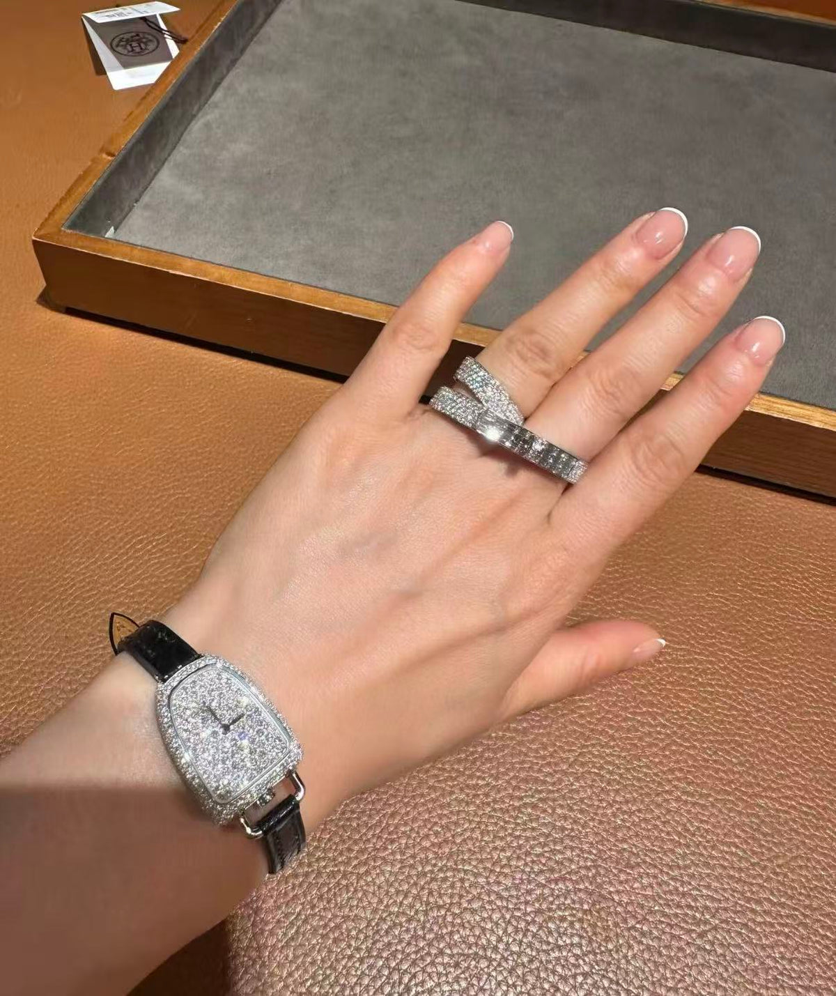 [Bling Jewelrys]NEW STYLE FULL CIRCLE DOUBLE DIAMOND RING